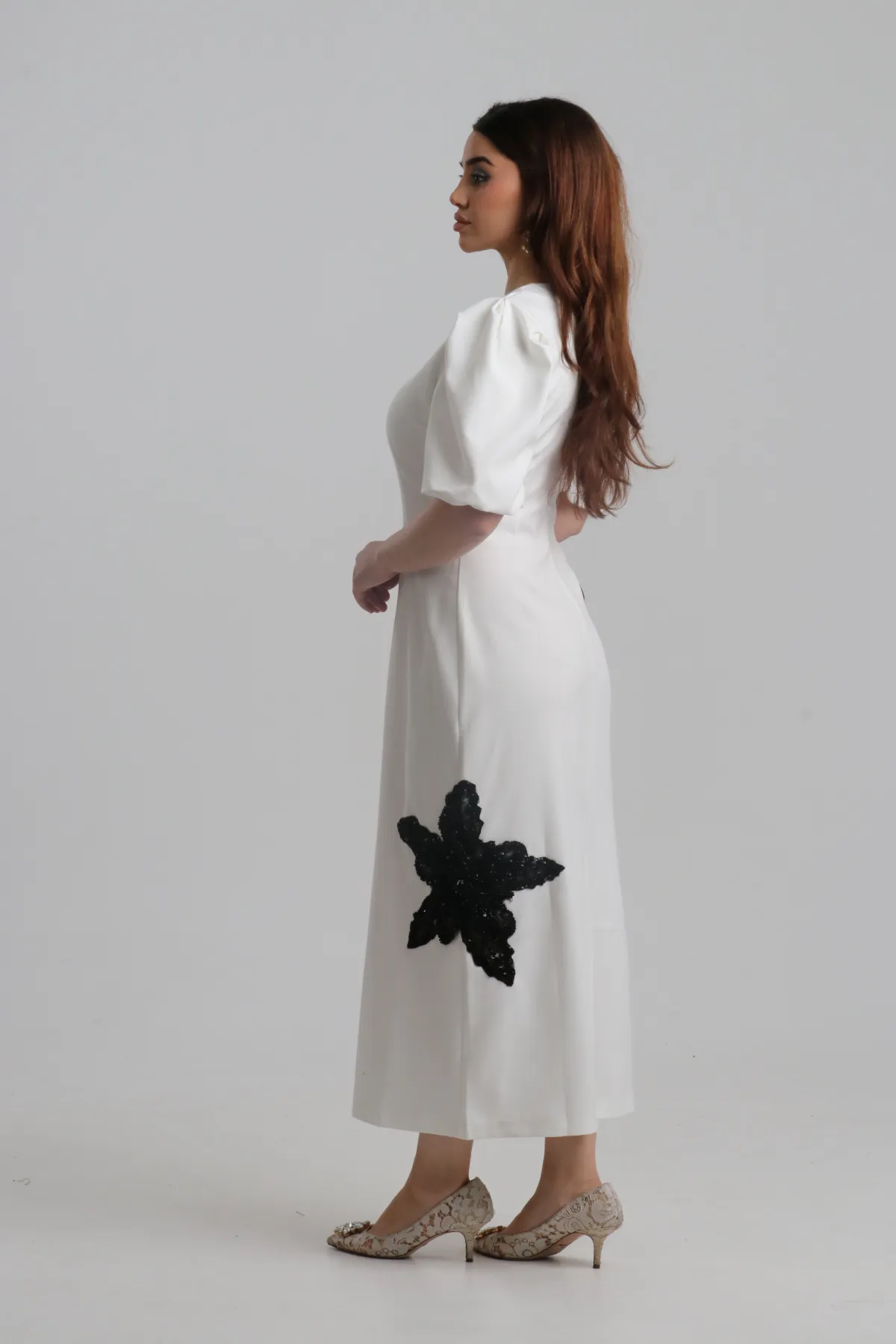 E26-D99 Rose Print Dress - Image 5