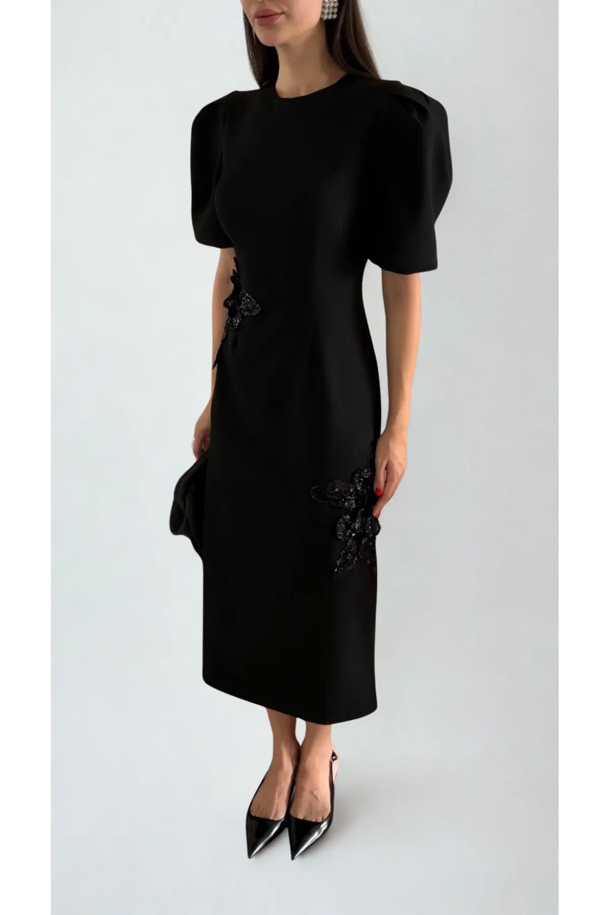 E26-D99 Rose Print Dress - Image 2