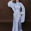 long sleeve satin dress