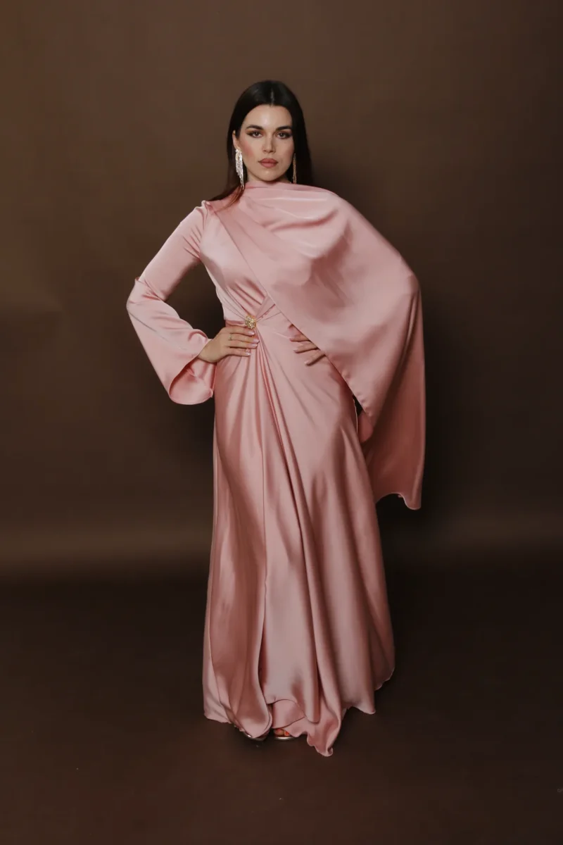long satin dress