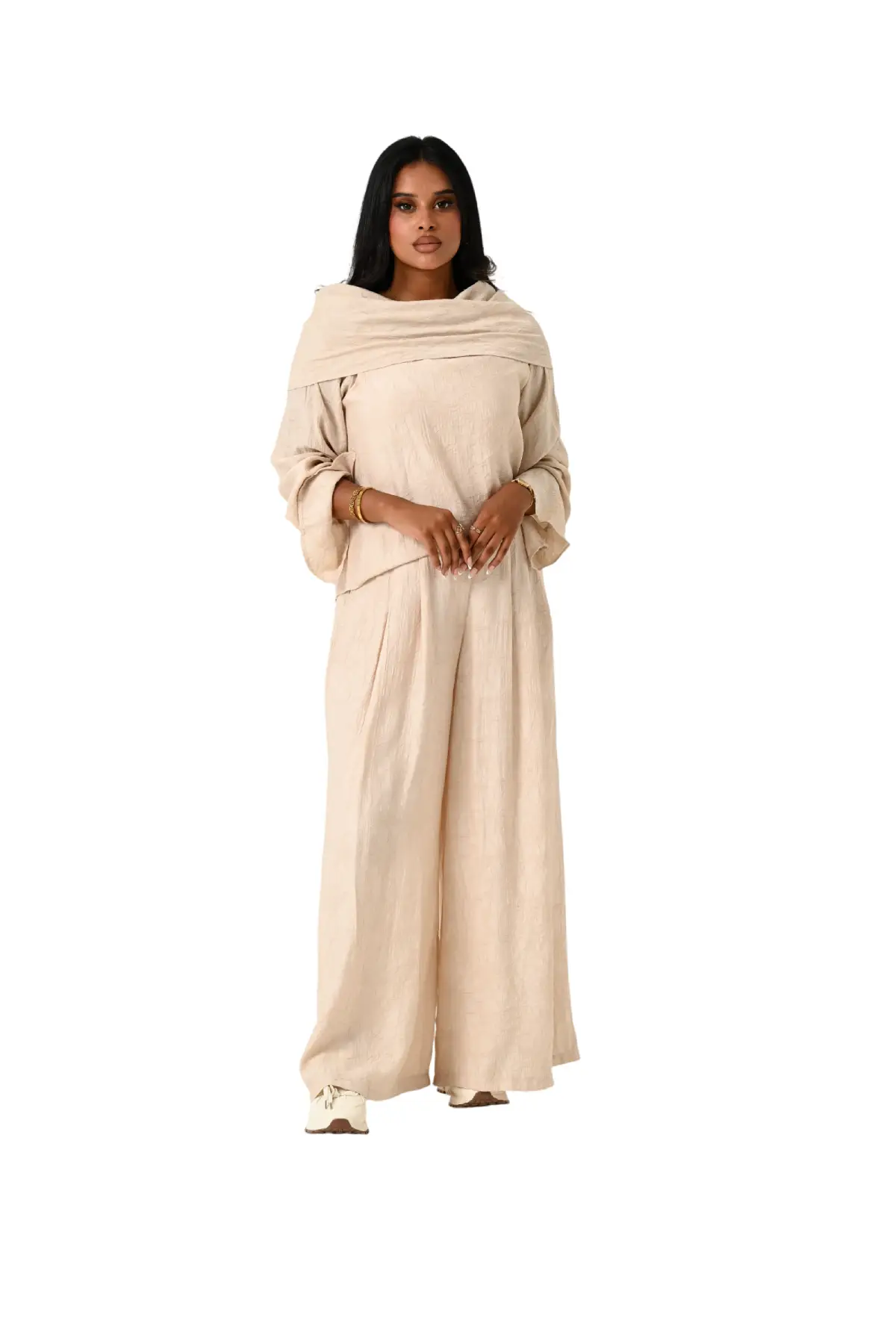 Draped Neck Tencel Co Ord Set JZ26-J03 - Image 5