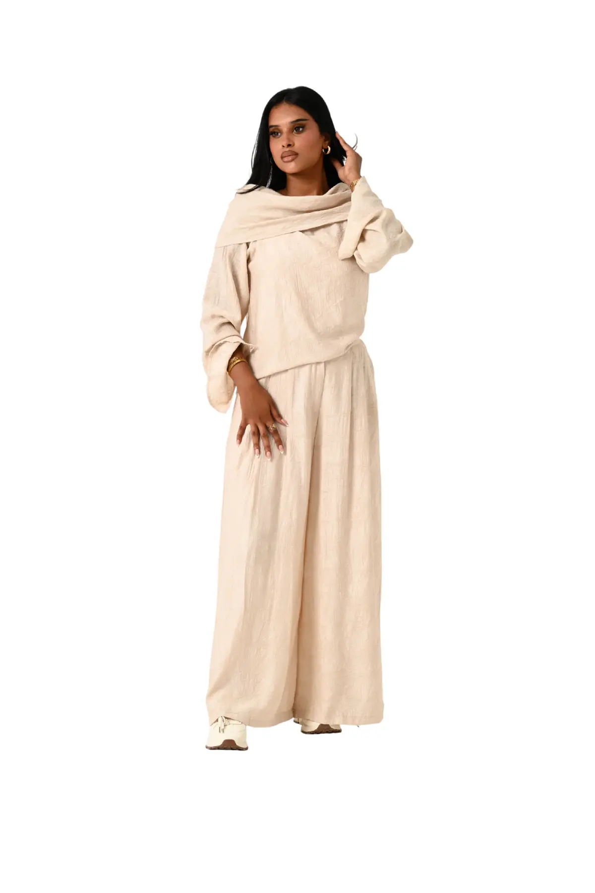 Draped Neck Tencel Co Ord Set JZ26-J03 - Image 6