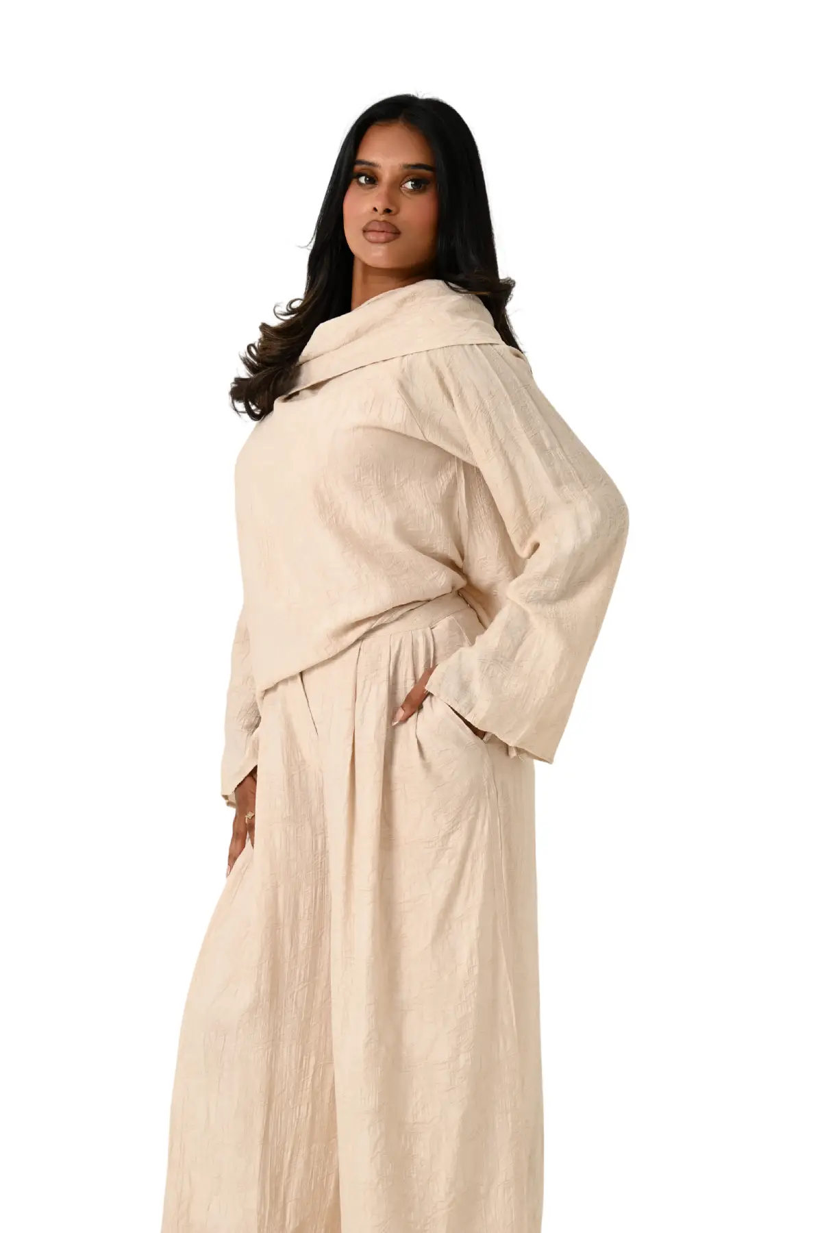 Draped Neck Tencel Co Ord Set JZ26-J03 - Image 8