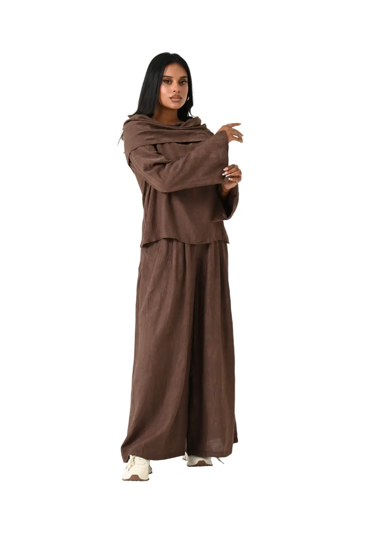 Draped Neck Tencel Co Ord Set JZ26-J03 - Image 3